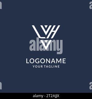 LH triangle monogram logo design ideas, creative initial letter logo with triangular shape logo vector Stock Vector