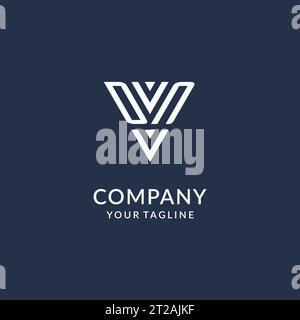 DN triangle monogram logo design ideas, creative initial letter logo with triangular shape logo vector Stock Vector