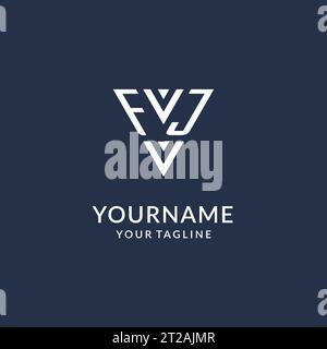 FJ triangle monogram logo design ideas, creative initial letter logo with triangular shape logo vector Stock Vector