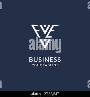 FE triangle monogram logo design ideas, creative initial letter logo with triangular shape logo vector Stock Vector