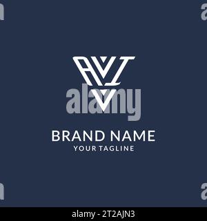 AI triangle monogram logo design ideas, creative initial letter logo with triangular shape logo vector Stock Vector