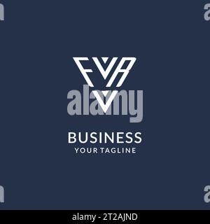 FR triangle monogram logo design ideas, creative initial letter logo with triangular shape logo vector Stock Vector