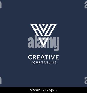 AD triangle monogram logo design ideas, creative initial letter logo with triangular shape logo vector Stock Vector