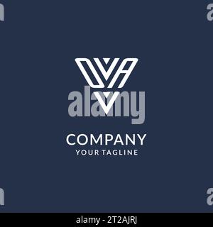 OA triangle monogram logo design ideas, creative initial letter logo with triangular shape logo vector Stock Vector
