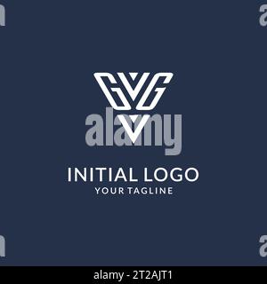 GG triangle monogram logo design ideas, creative initial letter logo with triangular shape logo vector Stock Vector