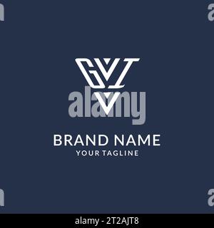 GI triangle monogram logo design ideas, creative initial letter logo with triangular shape logo vector Stock Vector