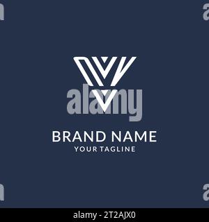 NV triangle monogram logo design ideas, creative initial letter logo with triangular shape logo vector Stock Vector
