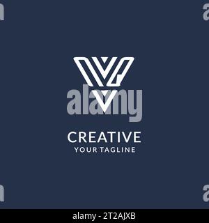 NQ Monogram logo letter with triangle shield shape style design ...