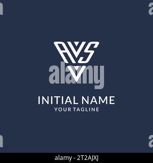 AS triangle monogram logo design ideas, creative initial letter logo with triangular shape logo vector Stock Vector
