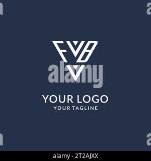 FB triangle monogram logo design ideas, creative initial letter logo with triangular shape logo vector Stock Vector