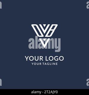 OB triangle monogram logo design ideas, creative initial letter logo with triangular shape logo vector Stock Vector
