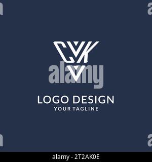 CK triangle monogram logo design ideas, creative initial letter logo with triangular shape logo vector Stock Vector