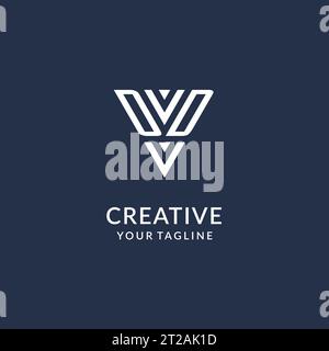 DD triangle monogram logo design ideas, creative initial letter logo with triangular shape logo vector Stock Vector