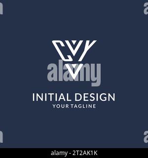 CY triangle monogram logo design ideas, creative initial letter logo with triangular shape logo vector Stock Vector