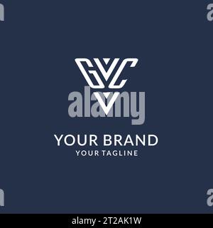 GC triangle monogram logo design ideas, creative initial letter logo with triangular shape logo vector Stock Vector