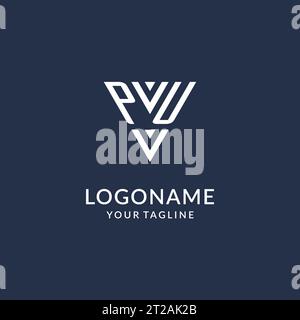 PU triangle monogram logo design ideas, creative initial letter logo with triangular shape logo vector Stock Vector