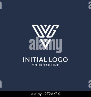 DG triangle monogram logo design ideas, creative initial letter logo with triangular shape logo vector Stock Vector