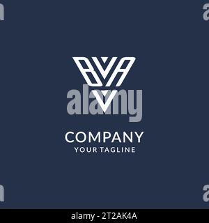 BA triangle monogram logo design ideas, creative initial letter logo with triangular shape logo vector Stock Vector