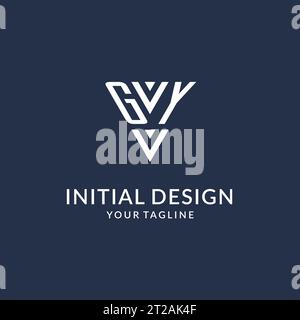 GY triangle monogram logo design ideas, creative initial letter logo with triangular shape logo vector Stock Vector