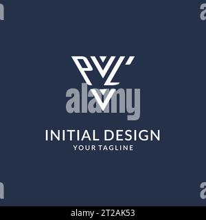 PL triangle monogram logo design ideas, creative initial letter logo with triangular shape logo vector Stock Vector