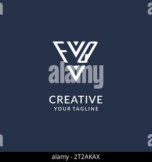 FQ triangle monogram logo design ideas, creative initial letter logo with triangular shape logo vector Stock Vector