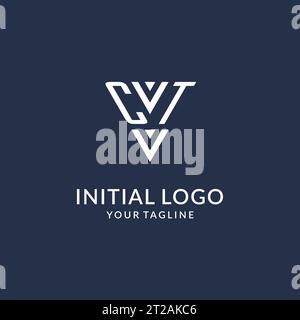 CT triangle monogram logo design ideas, creative initial letter logo with triangular shape logo vector Stock Vector