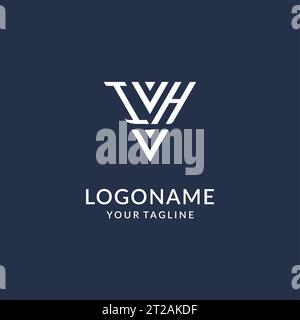 IH triangle monogram logo design ideas, creative initial letter logo with triangular shape logo vector Stock Vector