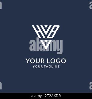 HB triangle monogram logo design ideas, creative initial letter logo with triangular shape logo vector Stock Vector