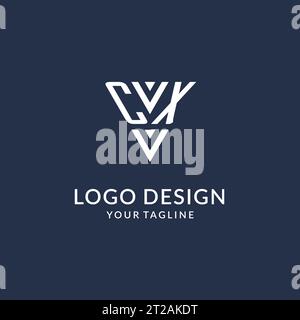 CX triangle monogram logo design ideas, creative initial letter logo with triangular shape logo vector Stock Vector