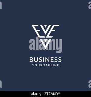 EE triangle monogram logo design ideas, creative initial letter logo with triangular shape logo vector Stock Vector