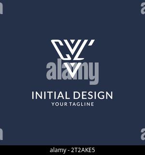 CL triangle monogram logo design ideas, creative initial letter logo with triangular shape logo vector Stock Vector