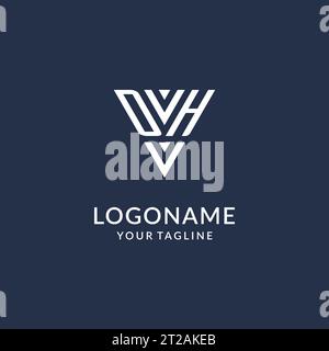 DH triangle monogram logo design ideas, creative initial letter logo with triangular shape logo vector Stock Vector