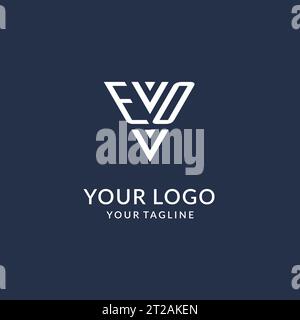 EO triangle monogram logo design ideas, creative initial letter logo with triangular shape logo vector Stock Vector