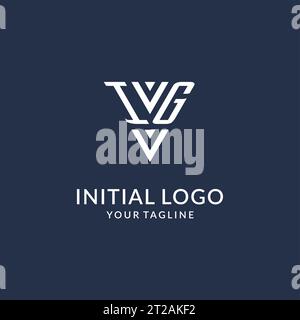 IG triangle monogram logo design ideas, creative initial letter logo with triangular shape logo vector Stock Vector