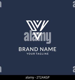 DV triangle monogram logo design ideas, creative initial letter logo with triangular shape logo vector Stock Vector