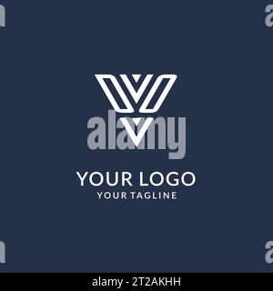 DO triangle monogram logo design ideas, creative initial letter logo with triangular shape logo vector Stock Vector