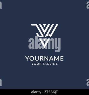 JW triangle monogram logo design ideas, creative initial letter logo with triangular shape logo vector Stock Vector