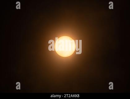 Partial Annular Solar Eclipse - October 14, 2023, Kanata, Ontario, Canada Stock Photo