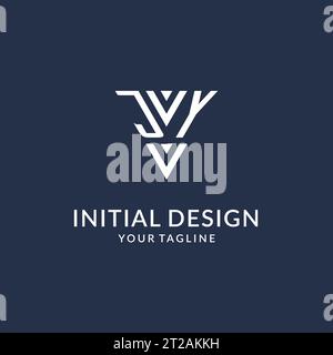 JY triangle monogram logo design ideas, creative initial letter logo with triangular shape logo vector Stock Vector