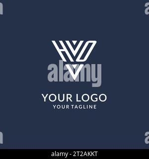 HO triangle monogram logo design ideas, creative initial letter logo with triangular shape logo vector Stock Vector