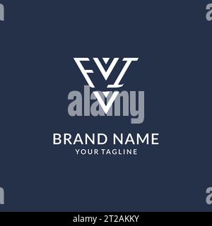 FI triangle monogram logo design ideas, creative initial letter logo with triangular shape logo vector Stock Vector