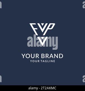 FP triangle monogram logo design ideas, creative initial letter logo with triangular shape logo vector Stock Vector