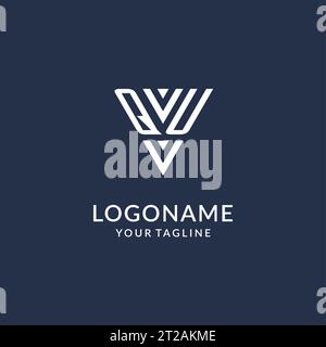 QU triangle monogram logo design ideas, creative initial letter logo with triangular shape logo vector Stock Vector