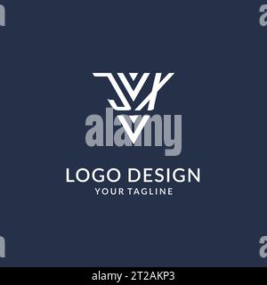 JX triangle monogram logo design ideas, creative initial letter logo with triangular shape logo vector Stock Vector