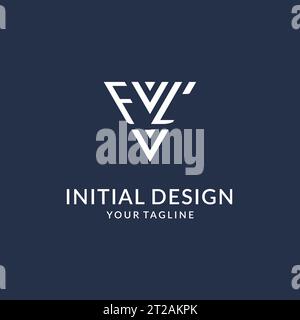 FL triangle monogram logo design ideas, creative initial letter logo with triangular shape logo vector Stock Vector