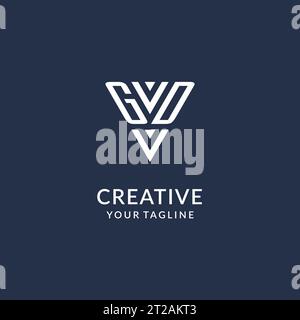 GD triangle monogram logo design ideas, creative initial letter logo with triangular shape logo vector Stock Vector