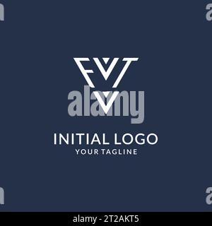 FT triangle monogram logo design ideas, creative initial letter logo with triangular shape logo vector Stock Vector