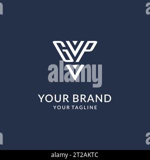GP triangle monogram logo design ideas, creative initial letter logo with triangular shape logo vector Stock Vector