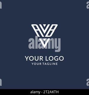 AB triangle monogram logo design ideas, creative initial letter logo with triangular shape logo vector Stock Vector