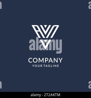 RN triangle monogram logo design ideas, creative initial letter logo with triangular shape logo vector Stock Vector